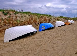 Life Boats On Beach