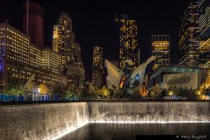Night at the September 11 Memorial 