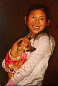 Young Girl with Dog