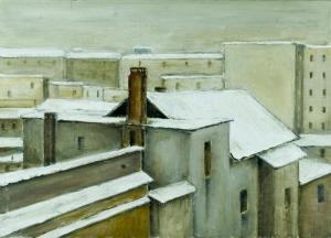 035 guido guazzoni painting winter in the city