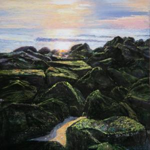 32 lee jamieson painting  on the rocks