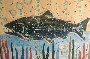 74 mike quon painting  fishcollage
