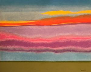 84 harvey rogosin painting  looking east at dusk...avon by the sea